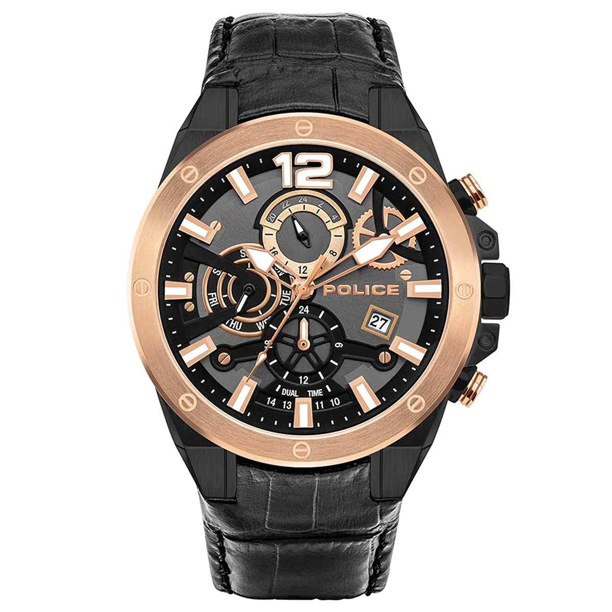 MONTRE POLICE HOMME M.FONCTION CUIR